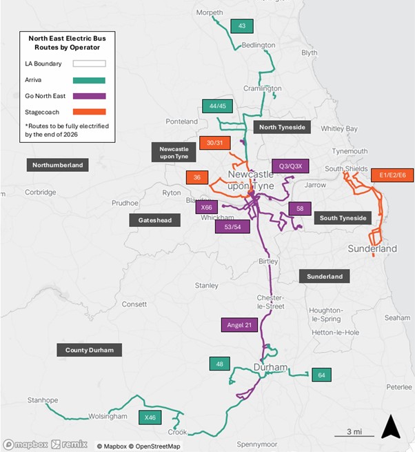 Electric buses in the North East