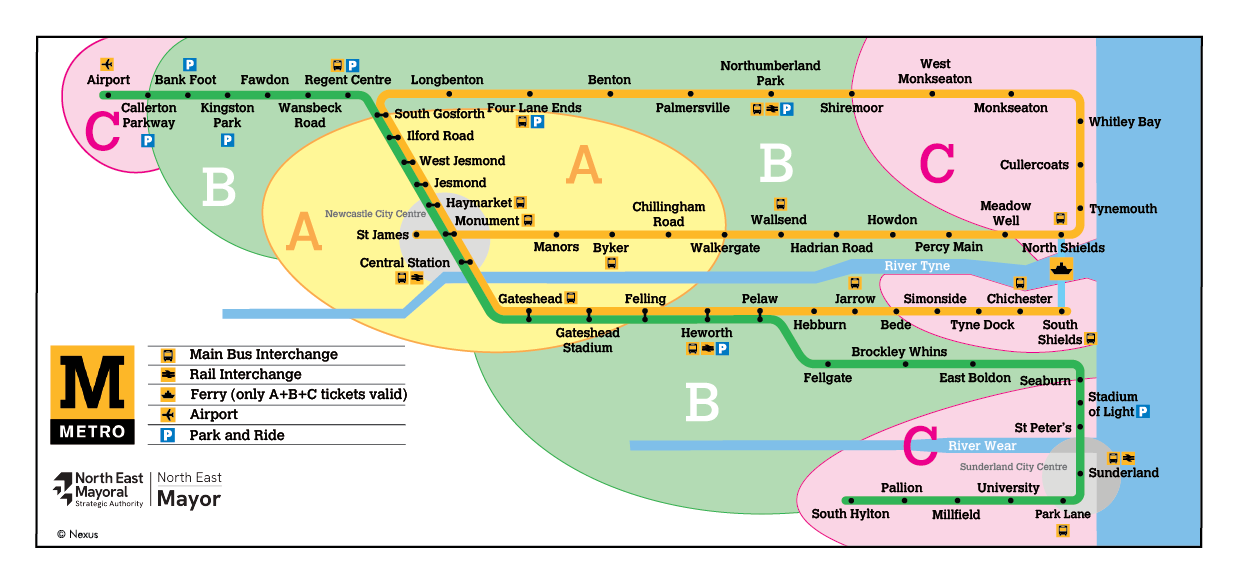 Metro fare zone map