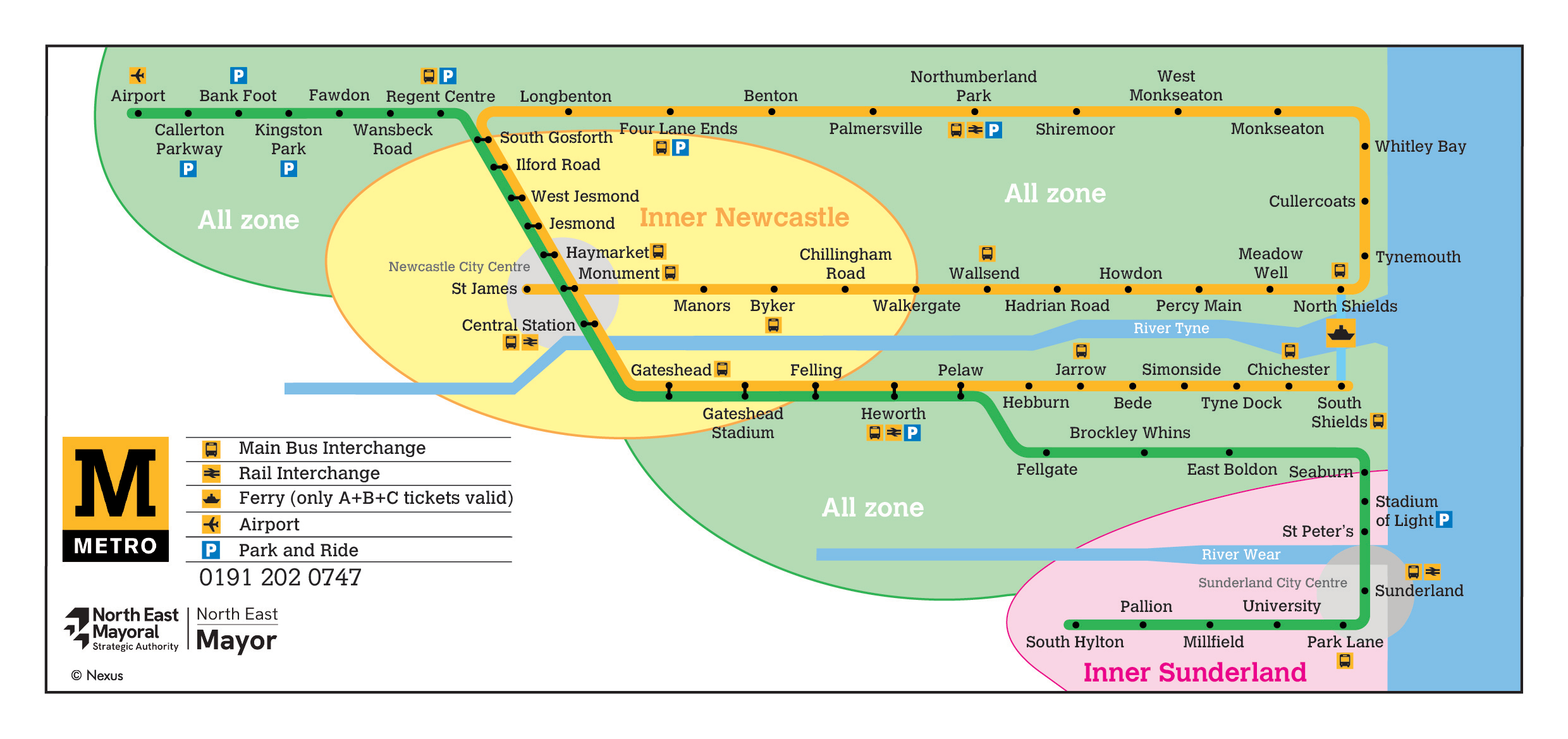 Metro student fare zone map